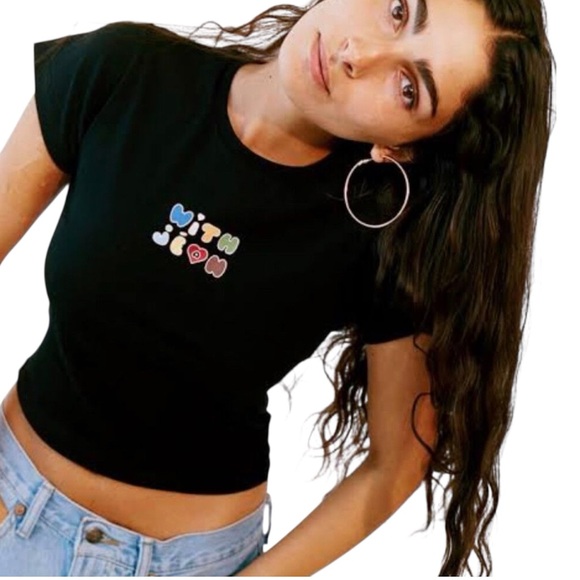 With Jean Tops - With Jean Graphic Baby Tee